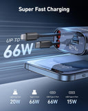 Retractable 4-in-1 Fast Car Charger – 54W Smart Charging for iPhone & Android