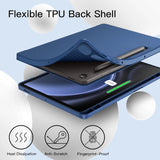 Slim Trifold Case for Samsung Tab S10 Lite/S10 FE/S9 FE – Shockproof PU Leather Cover