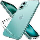 Teal smartphone with clear case on a white background